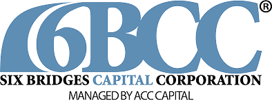 6BCC logo with the text: "Six Bridges Capital Corporation Managed by ACC Capital" in blue and black letters.