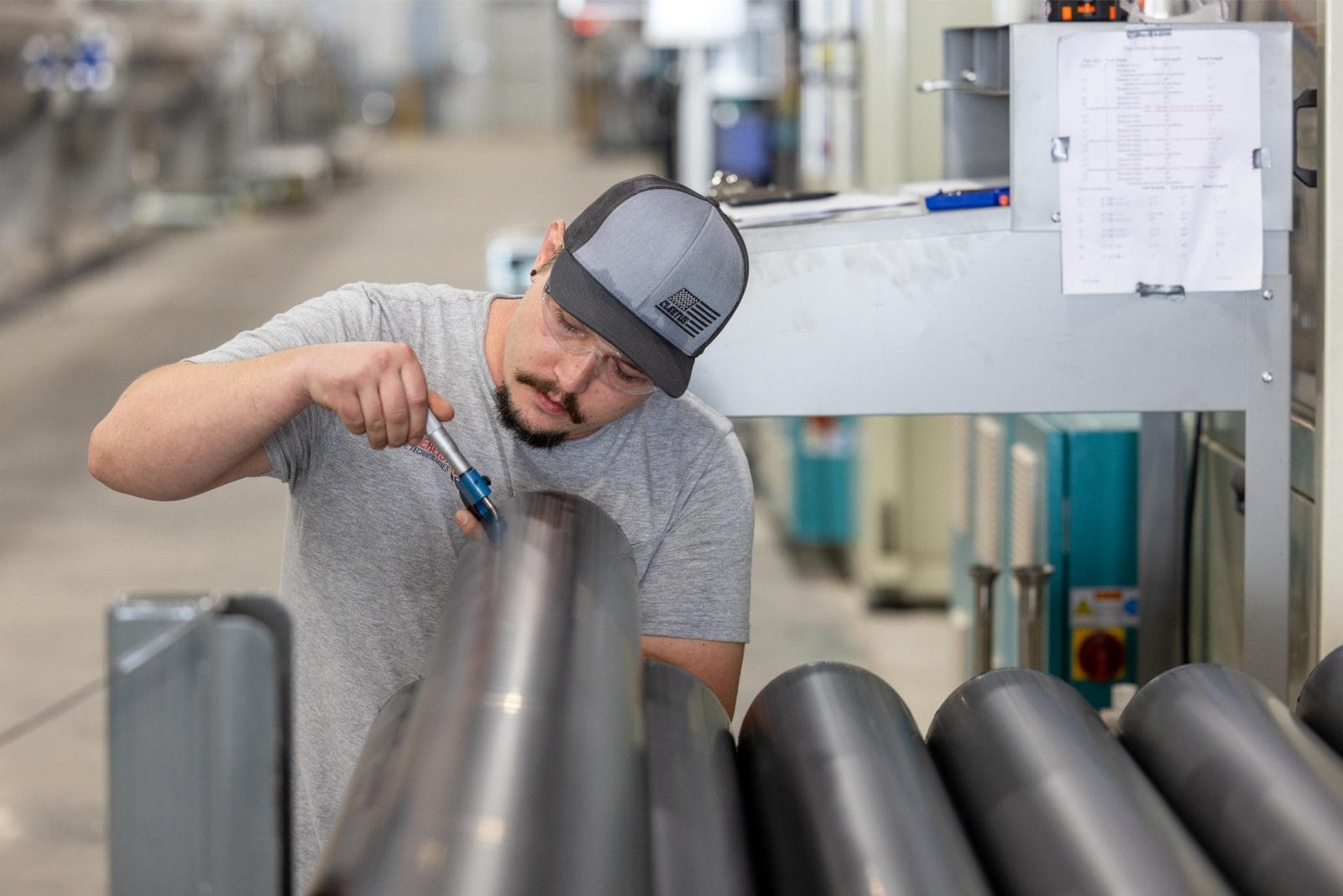 A man working on a machine.
